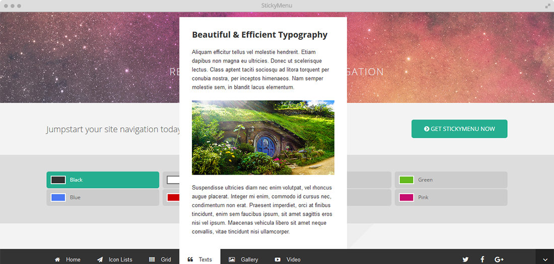 Beautiful Menu Layouts with StickyMenu
