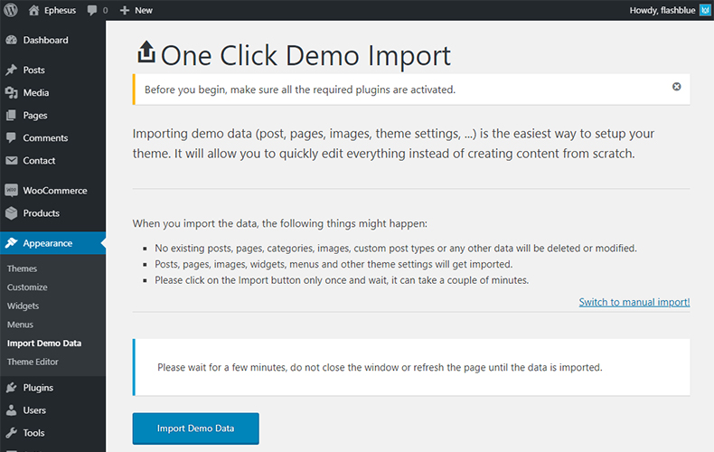 Import Demo Data